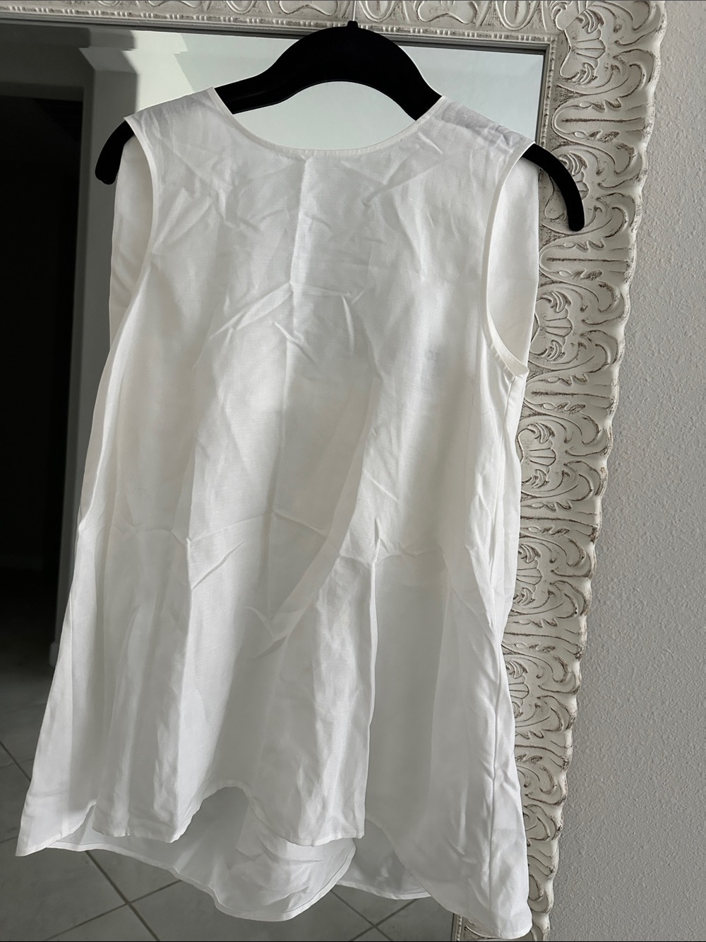 COS White Linen Blend Sleeveless Top